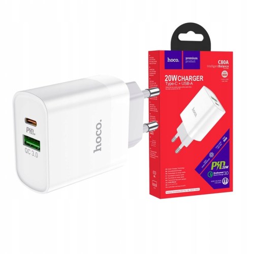 HOCO-C80A-LADOWARKA-SIECIOWA-USB-USB-C-PD20W-QC3-0